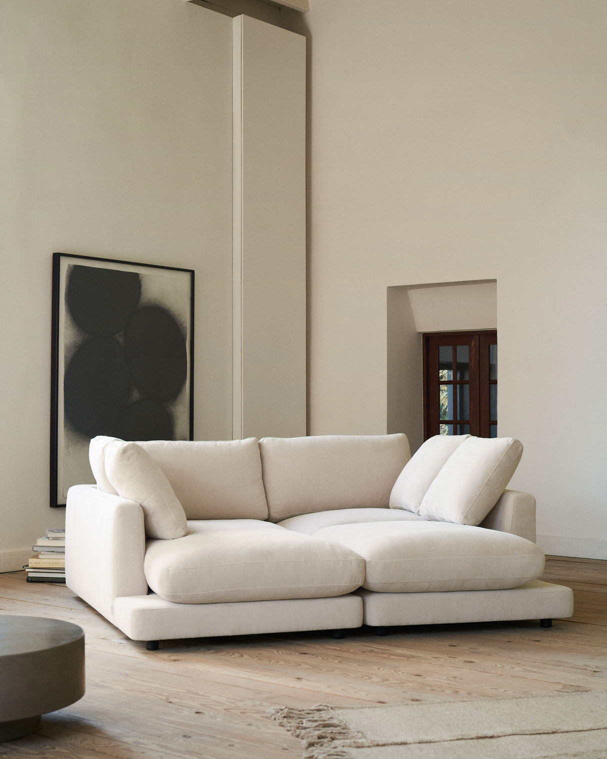 Gala 3-Sitzer Sofa mit doppelter Chaiselongue beige 210 cm - ZEN ZONE Furniture