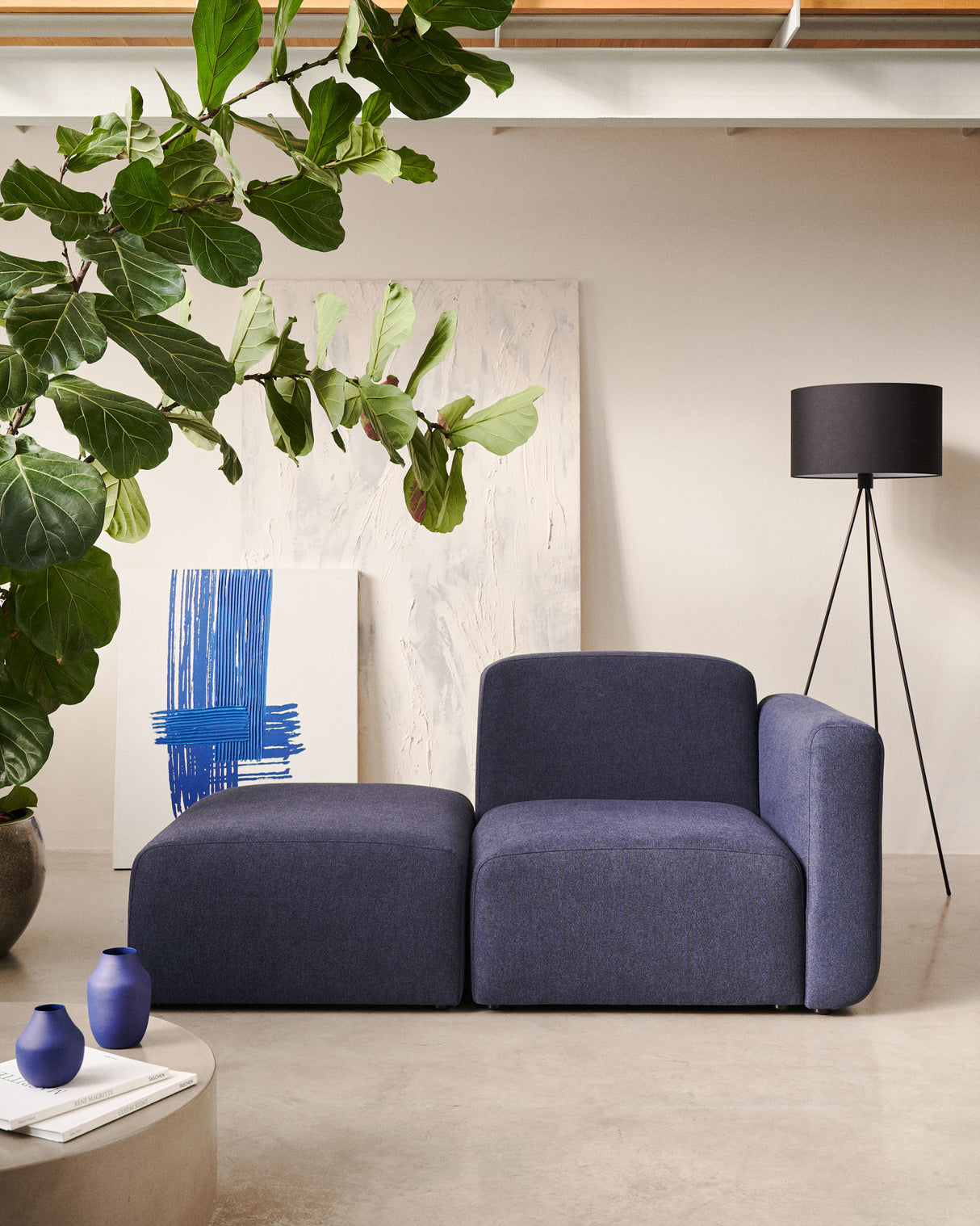 Neom Pouf Randmodul in Blau 75 x 89 cm - ZEN ZONE Furniture