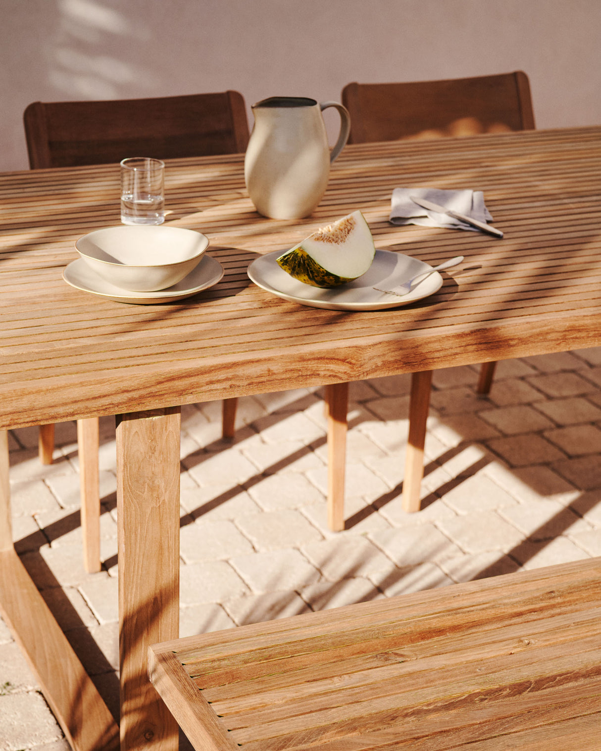 Canadell Tisch 100% outdoor aus massivem recyceltem Teakholz 220 x 100 cm - ZEN ZONE Furniture