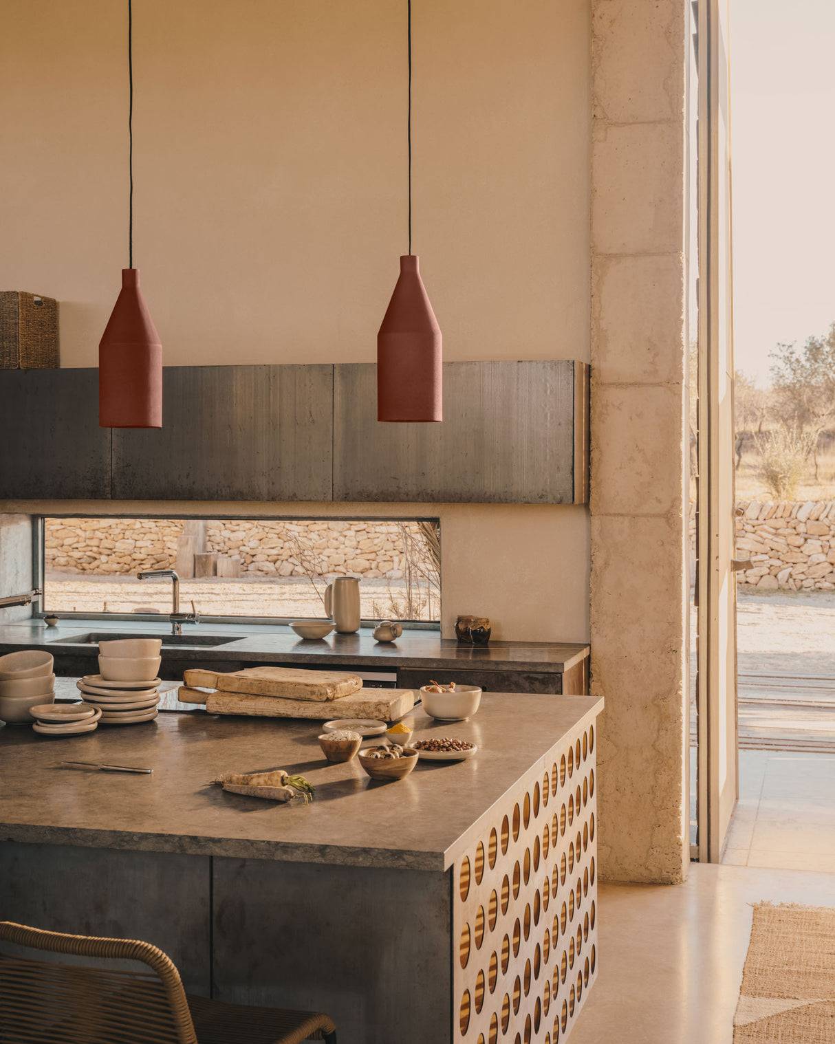 Peralta Deckenleuchte aus Metall mit Finish in Terrakotta Ø 15 cm - ZEN ZONE Furniture