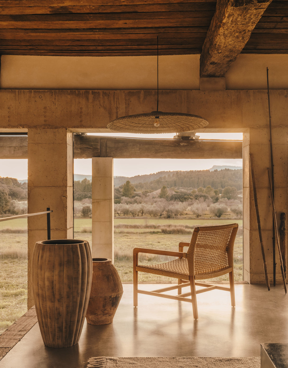 Cruilles Lampenschirm für Pendelleuchte aus Naturfasern mit natürlchem Finish Ø 100 cm - ZEN ZONE Furniture