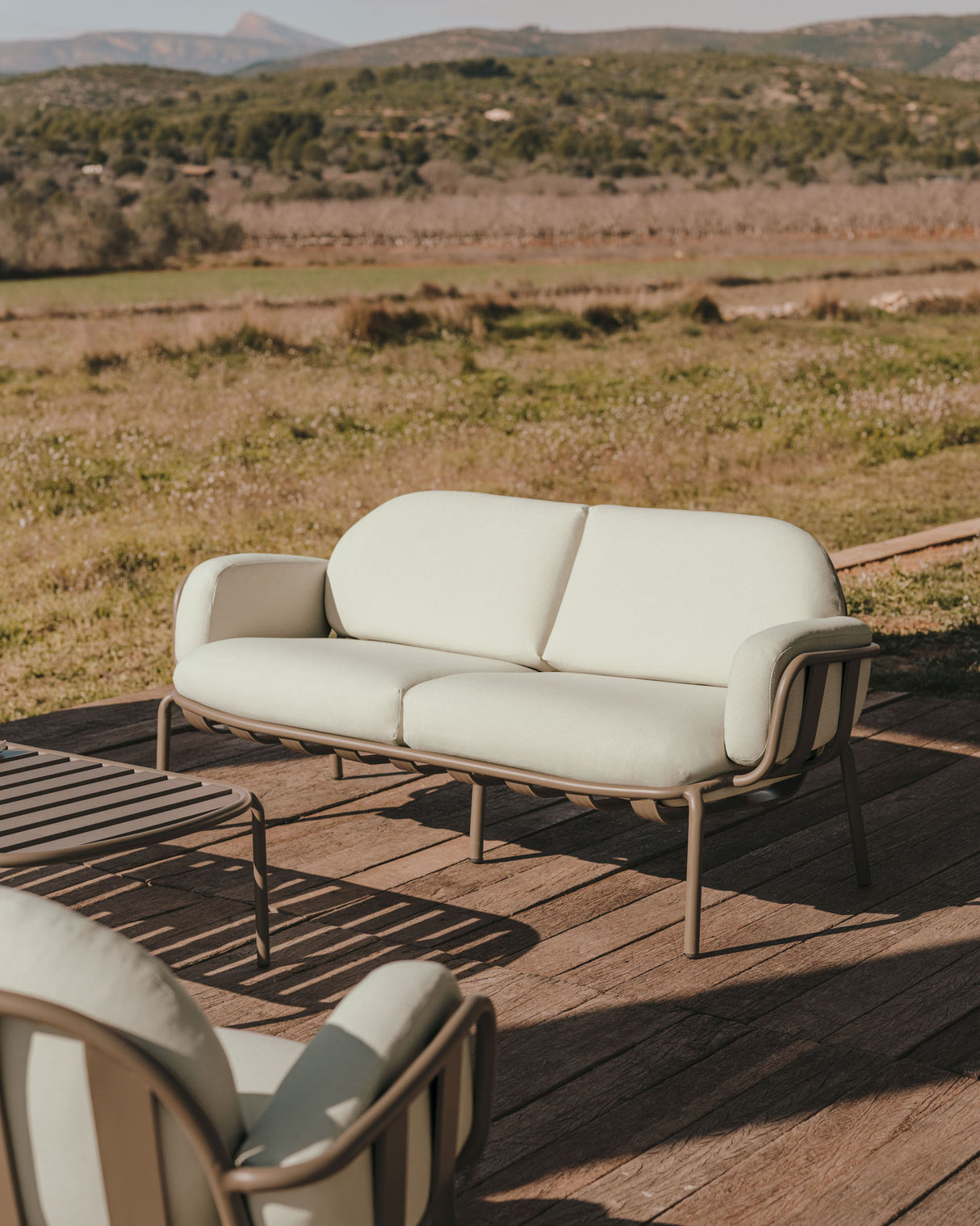 Joncols 2-Sitzer-Gartensofa aus Aluminium mit Finish in Grün 165 cm - ZEN ZONE Furniture