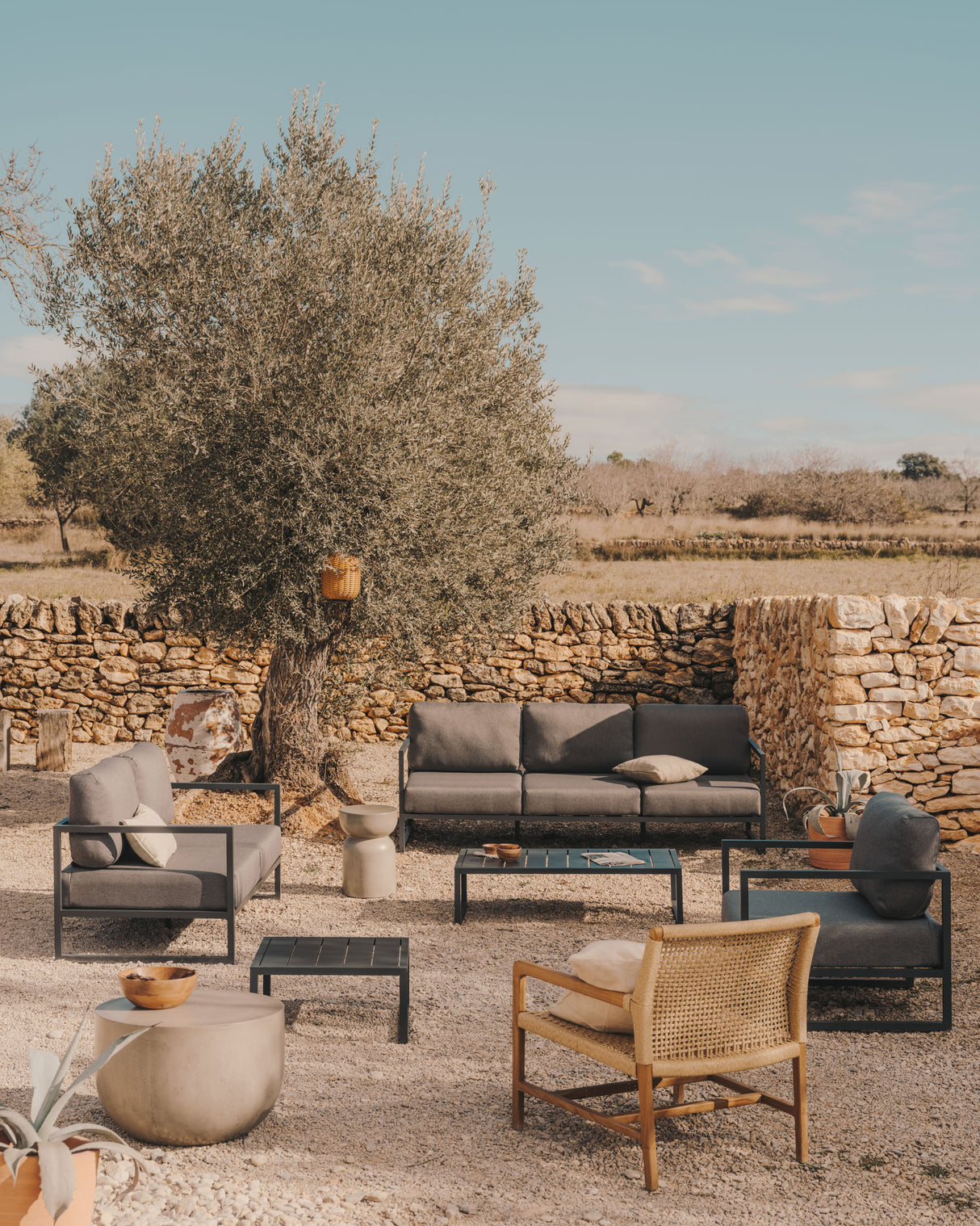 Comova Sessel 100% outdoor hellgrau und Aluminium grün - ZEN ZONE Furniture