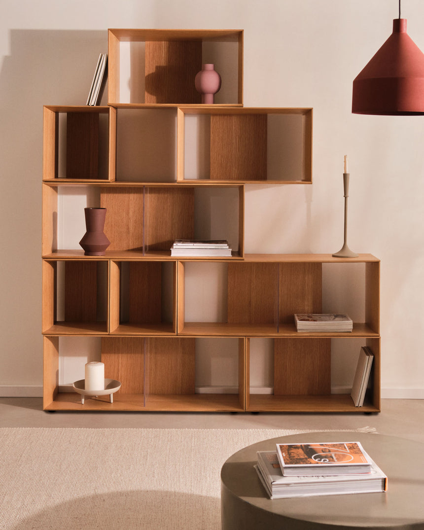 Litto Set aus 6 modularen Regalen aus Eichenfurnier 101 x 152 cm - ZEN ZONE Furniture