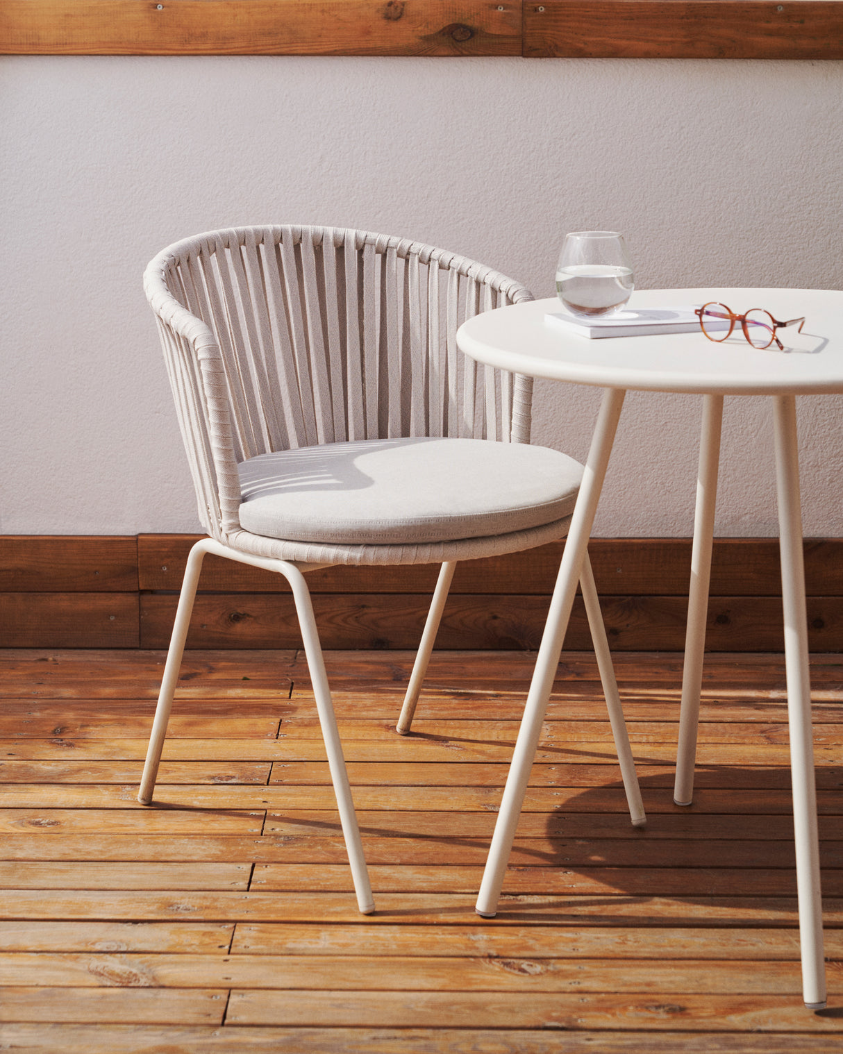 Saconca Stuhl outdoor aus Seil und Stahl mit Finish in Grau - ZEN ZONE Furniture