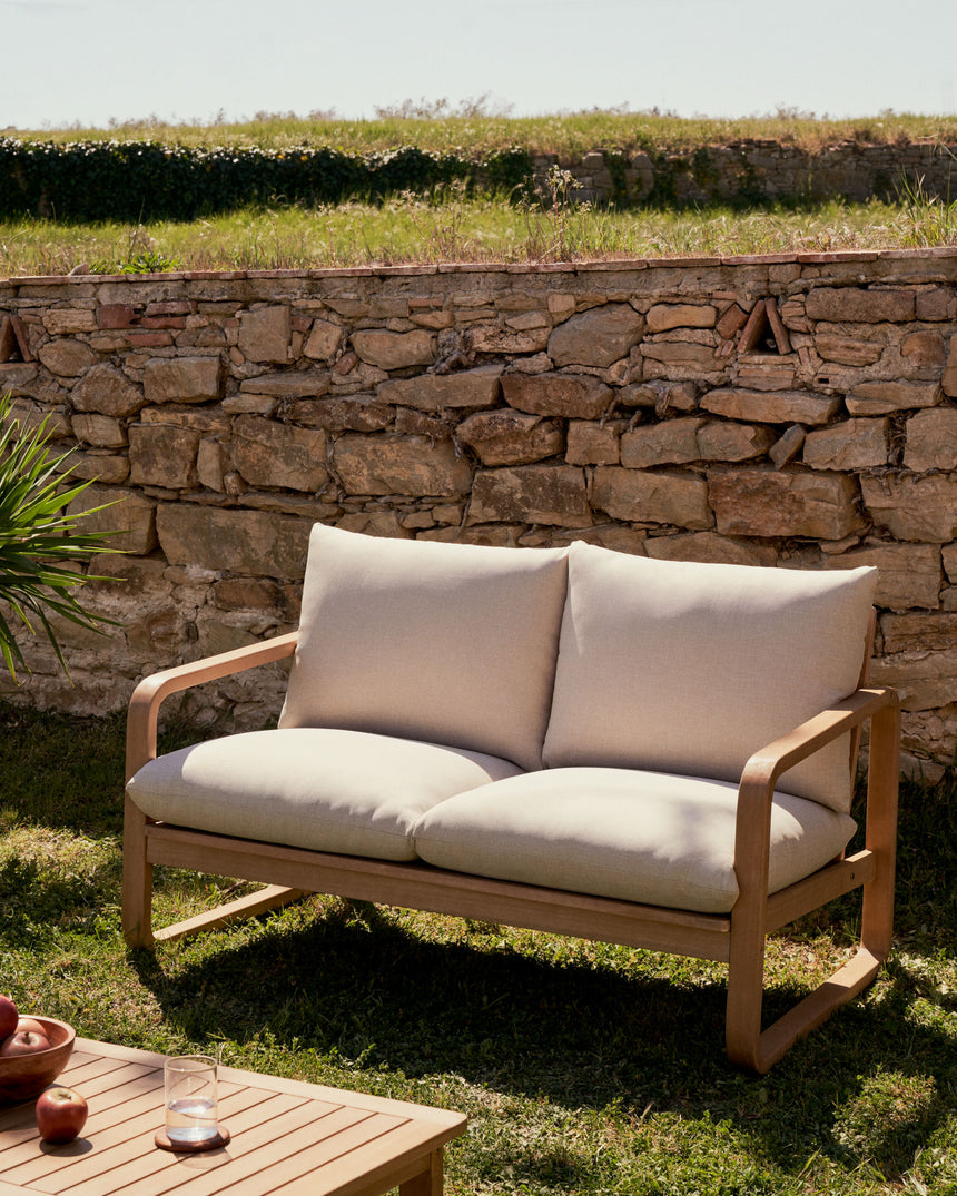 Sacaleta 2-Sitzer-Sofa aus massivem Eukalyptusholz 142 cm 100% FSC - ZEN ZONE Furniture