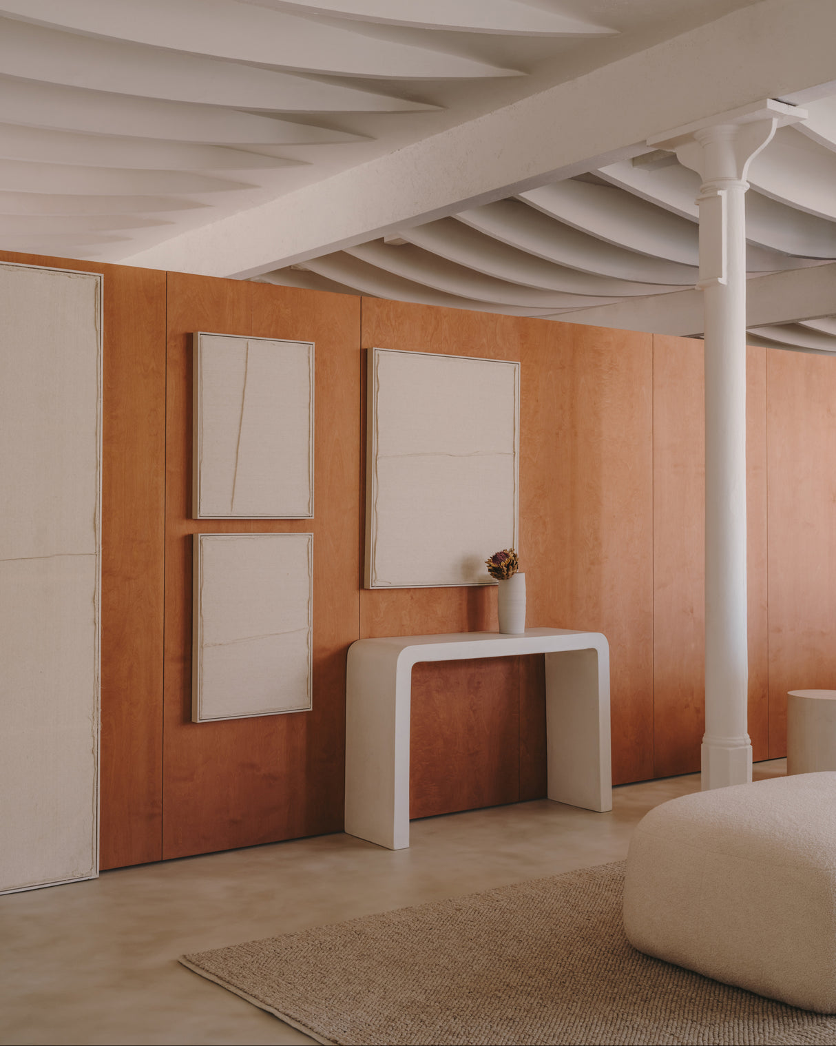 Aiguablava Konsole aus Zement in Weiß 120 x 80 cm - ZEN ZONE Furniture