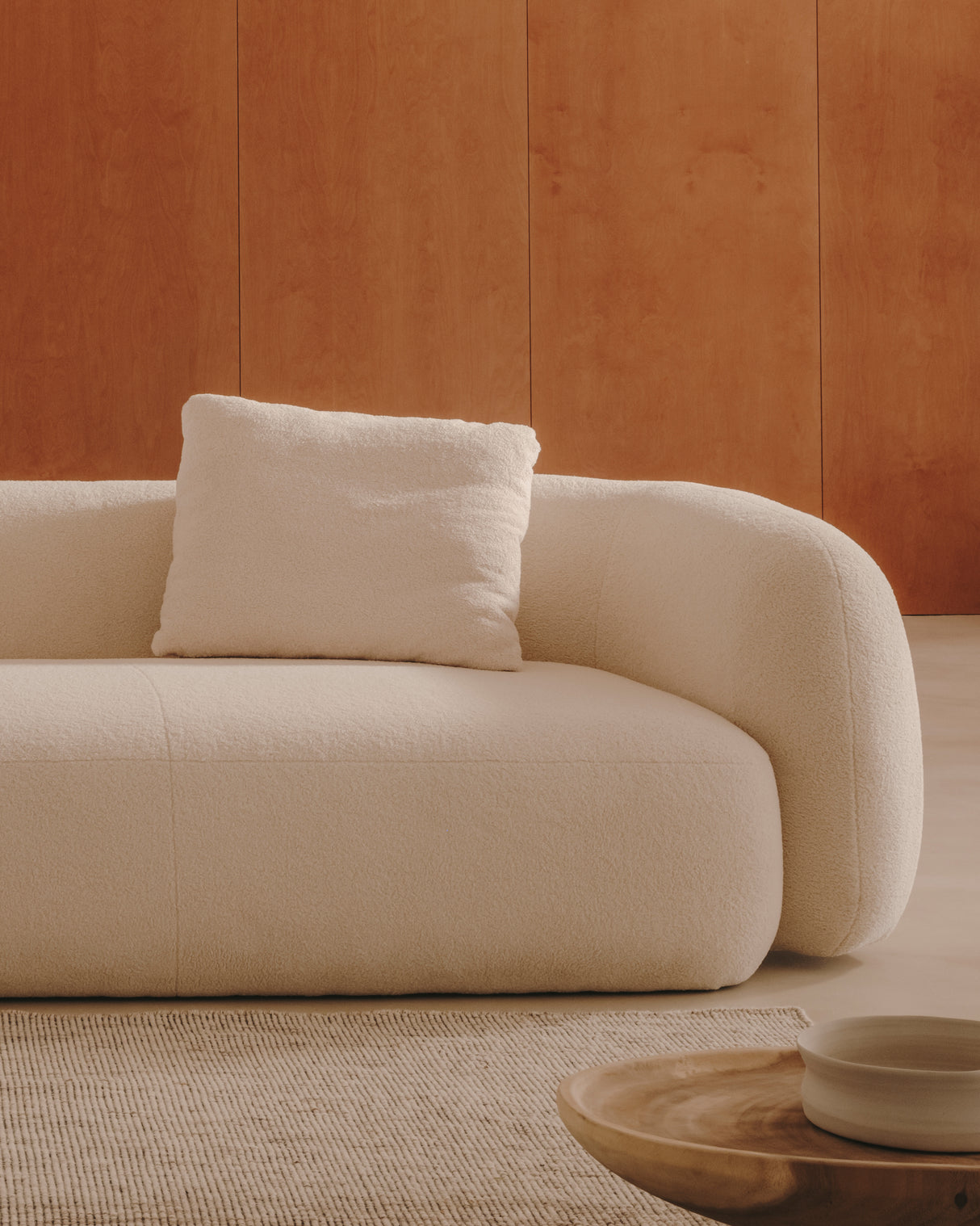 Martina Kissen mit Bouclé in Off-White 47 x 36 cm - ZEN ZONE Furniture