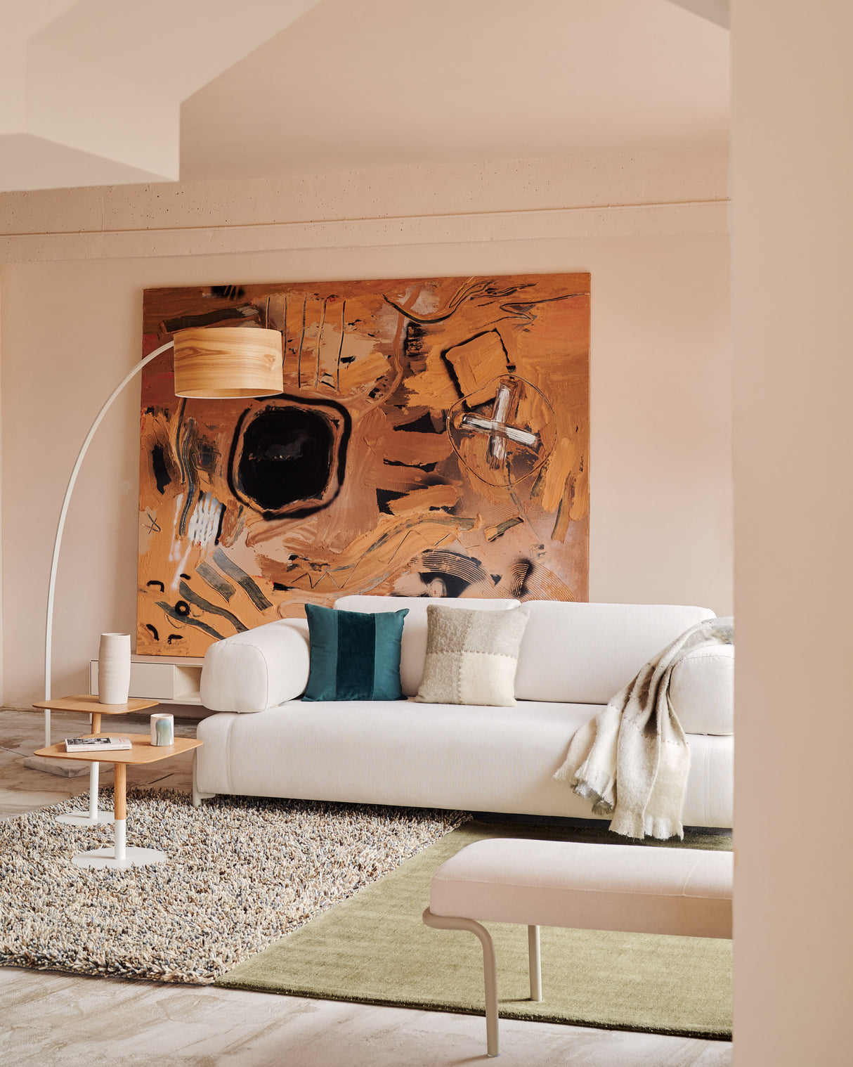 Stehlampe Juhe aus Eschenholzfurnier, Metall und weißem Marmor - ZEN ZONE Furniture