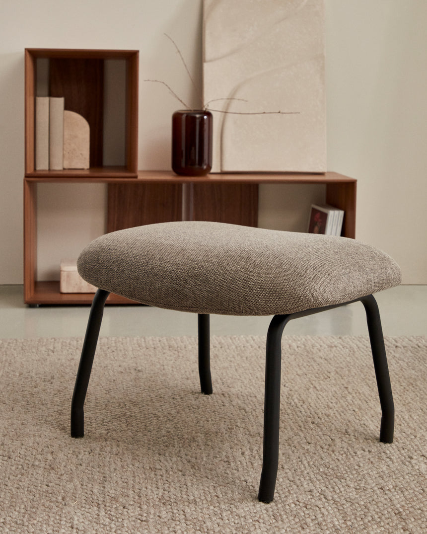 Belina Fußstütze in hellbraun und Stahl mit schwarzem Finish FSC 100% - ZEN ZONE Furniture