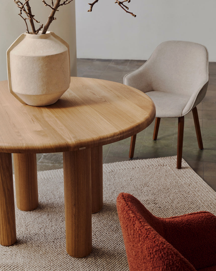 Mailen runder Tisch aus Eschenfurnier mit natürlichem Finish Ø 120 cm - ZEN ZONE Furniture