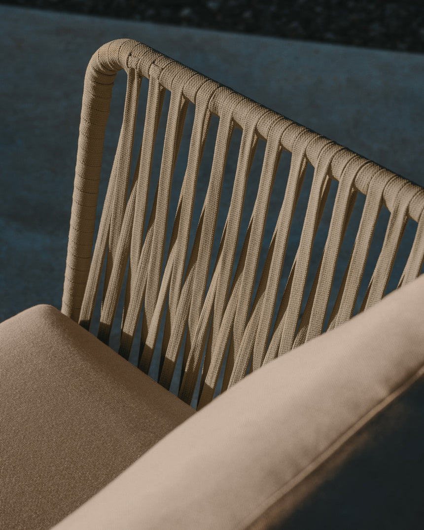 Sacona Sessel für den Außenbereich mit Flechtwerk und verzinktem Stahl, geige - ZEN ZONE Furniture