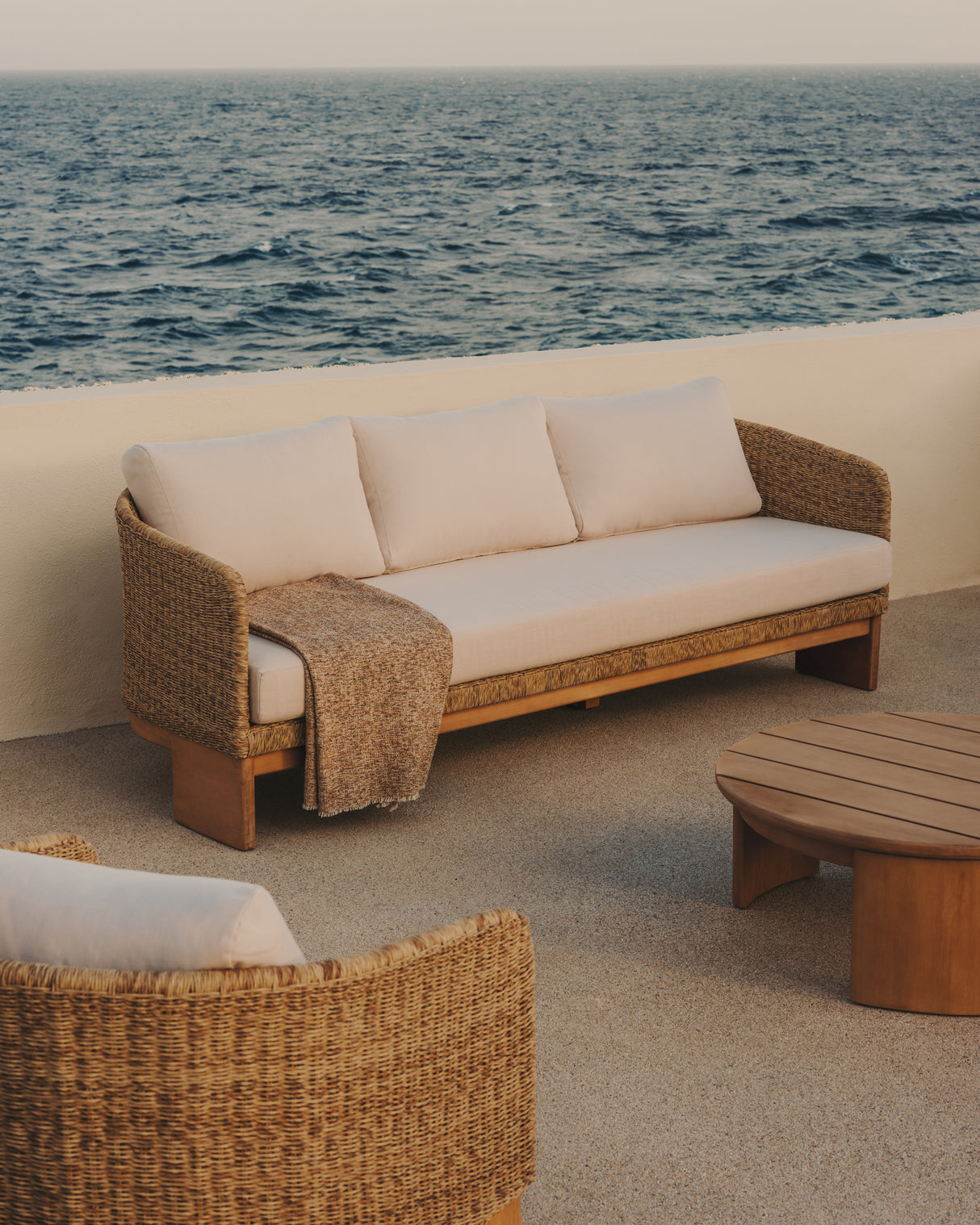 Xoriguer 3-Sitzer-Sofa aus synthetischem Rattan und massivem Eukalyptusholz 100 % FSC 223 - ZEN ZONE Furniture