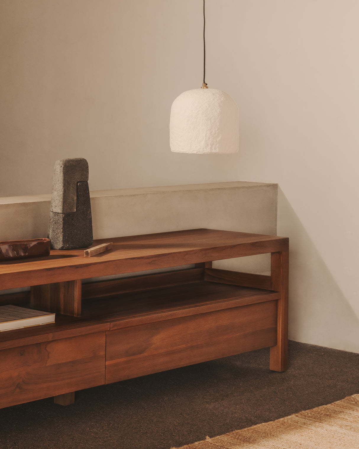 Calvia Deckenlampe aus Papiermaché weiß Ø 25 cm - ZEN ZONE Furniture