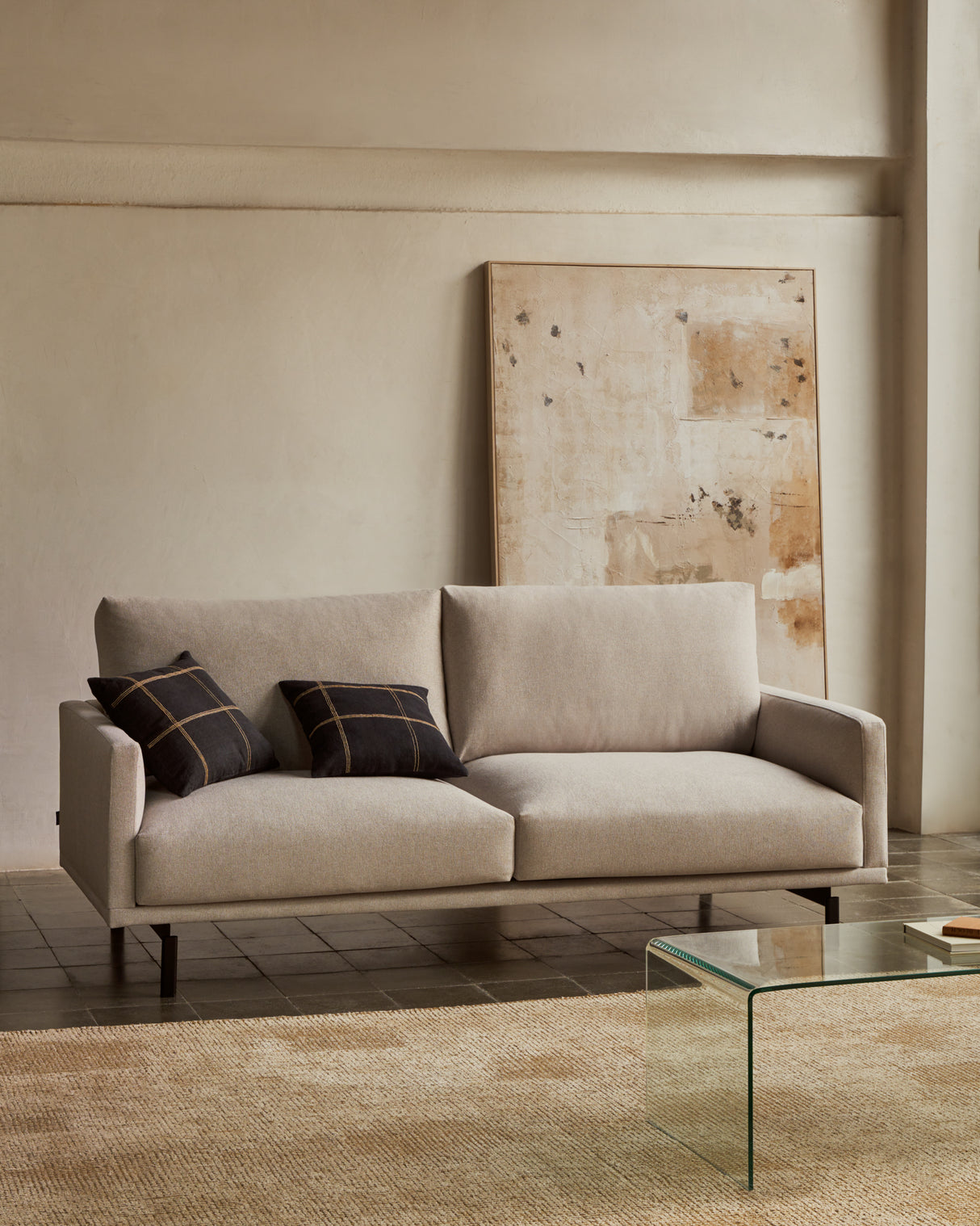 Galene 3-Sitzer Sofa beige 214 cm - ZEN ZONE Furniture