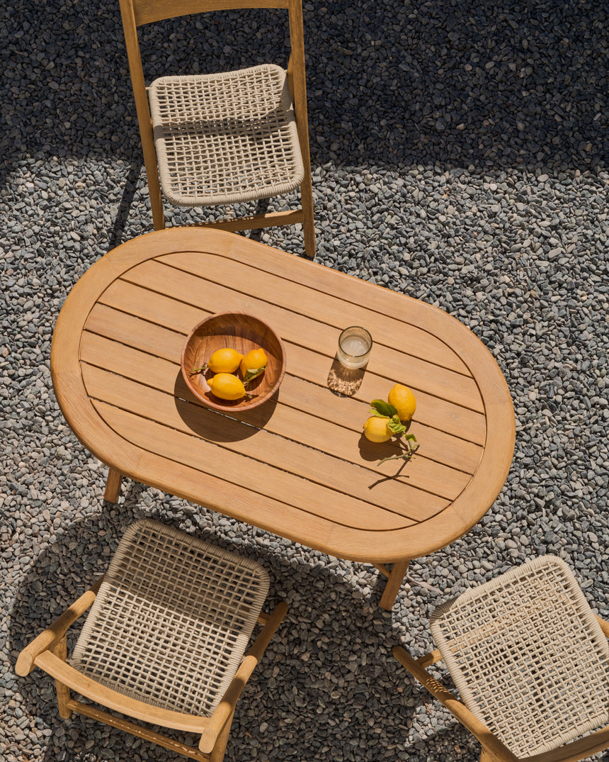 Klapptisch Dandara aus massivem Akazienholz in Naturoptik Ø 120 x 60 cm FSC 100% - ZEN ZONE Furniture