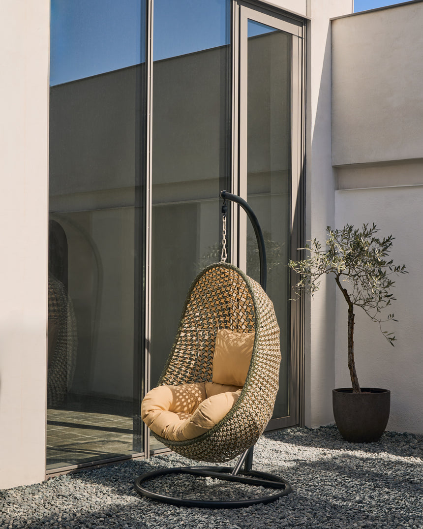 Hängesessel Cira mehrfarbig mit Standfuß in Dunkelgrau - ZEN ZONE Furniture