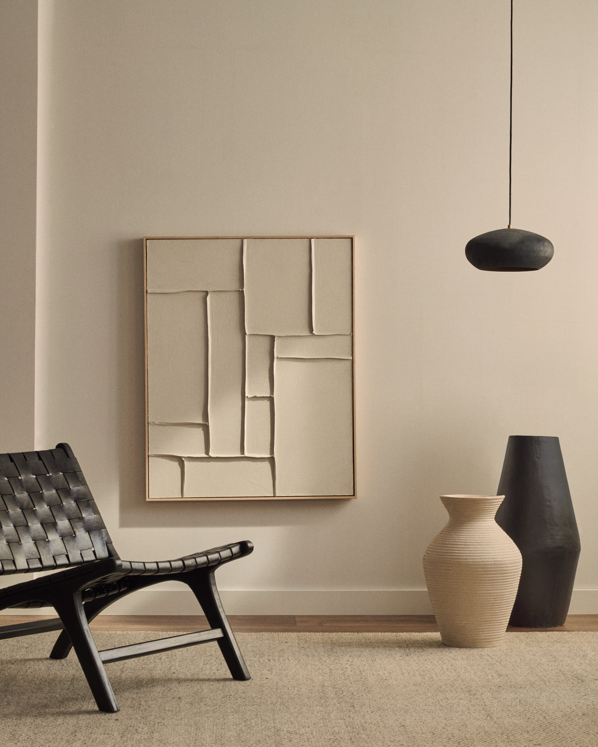 Deckenleuchte Inda aus Metall mit schwarzem Finish Ø 30 cm - ZEN ZONE Furniture