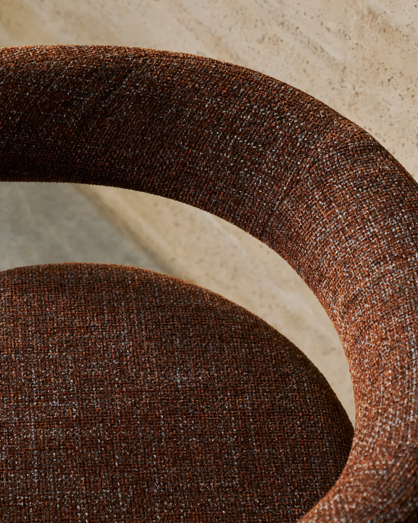 Stuhl Granite 3 Beine braune Chenille und massives Eschenholz mit Walnuss-Finish FSC 100% - ZEN ZONE Furniture