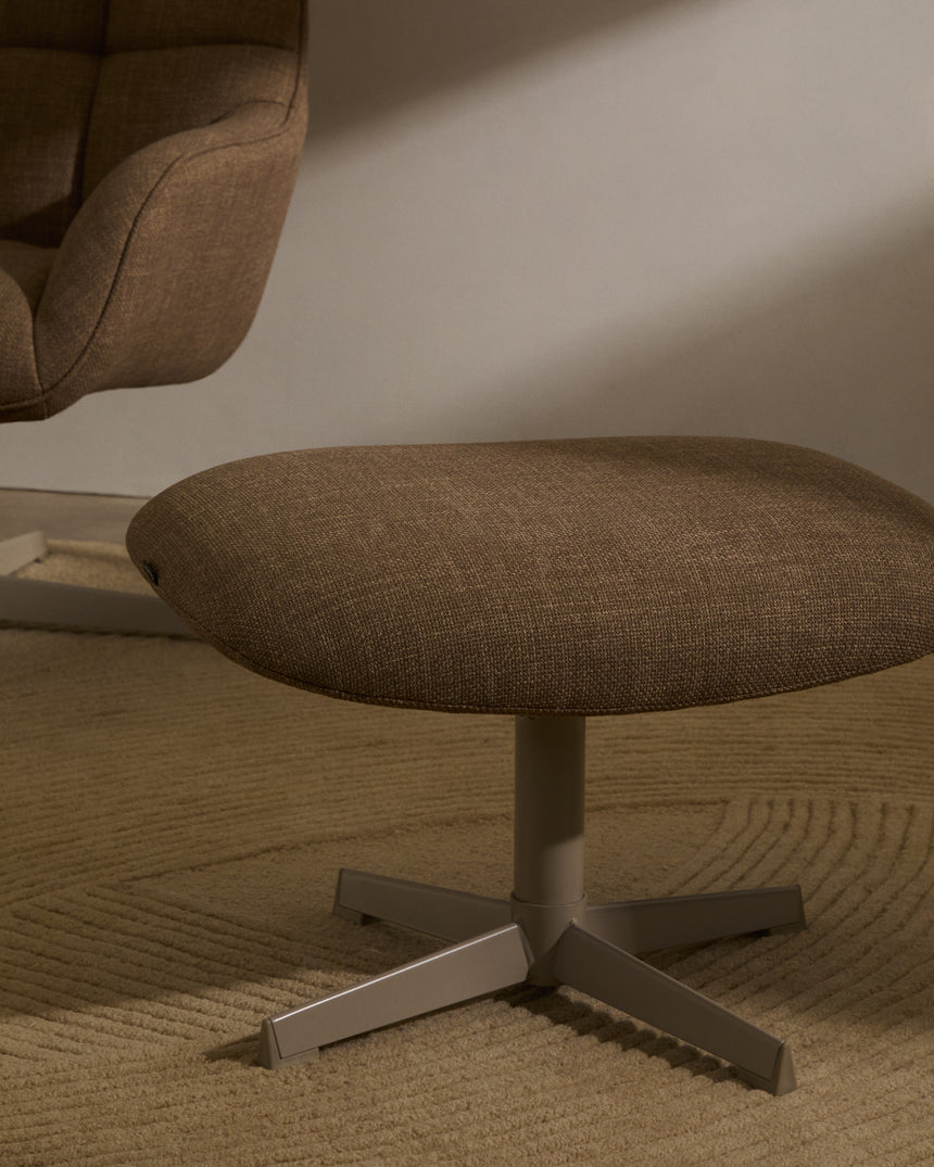 Drehsessel Jaspe hellbraun und Metall mit grauer Oberfläche FSC 100% - ZEN ZONE Furniture