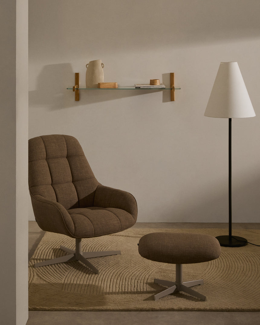 Drehsessel Jaspe hellbraun und Metall mit grauer Oberfläche FSC 100% - ZEN ZONE Furniture