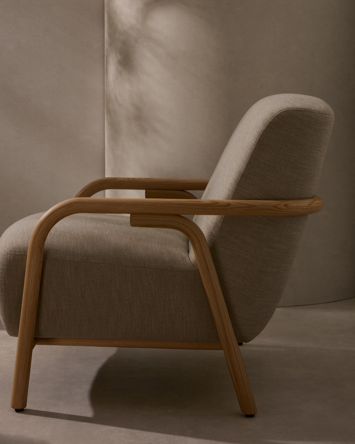 Sessel Sylo beige aus massivem Eschenholz FSC 100% - ZEN ZONE Furniture