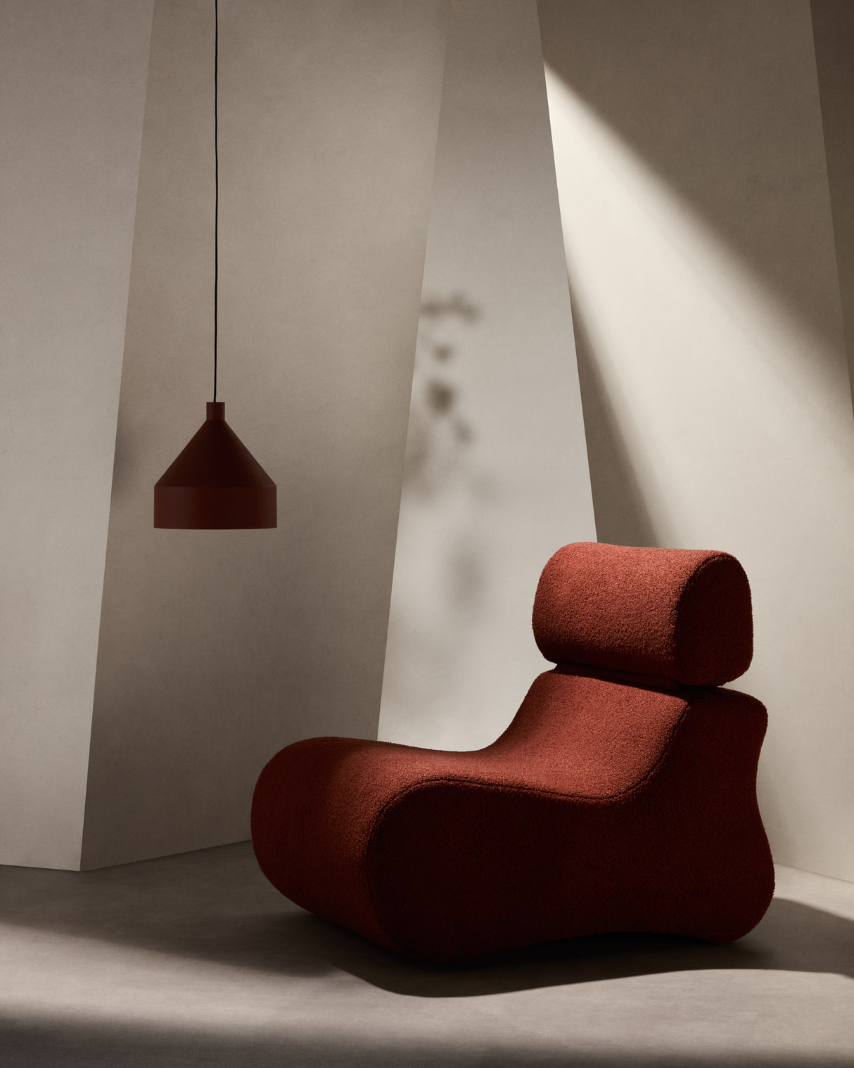 Sessel Club aus terrakottafarbenem Bouclé - ZEN ZONE Furniture