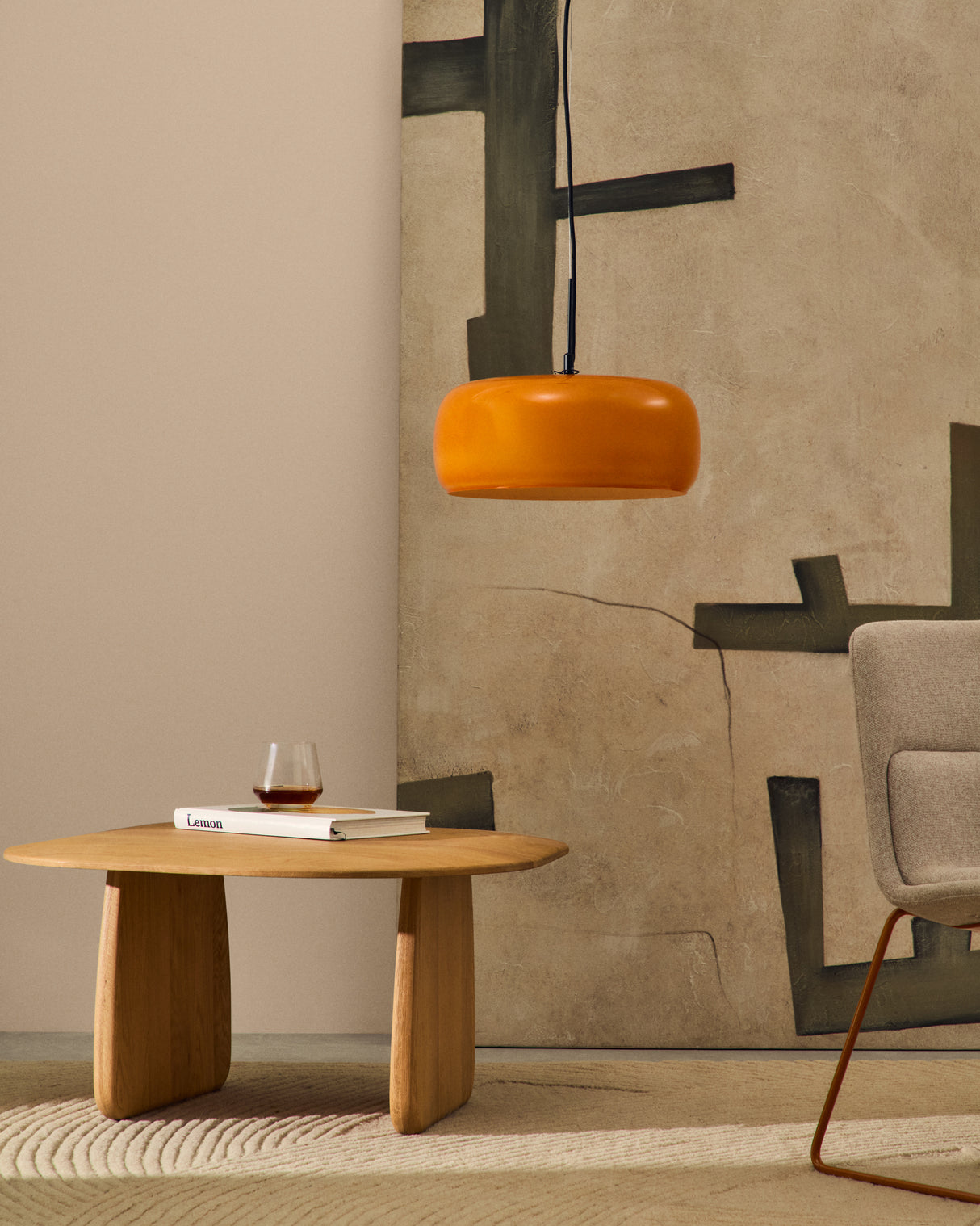 Deckenleuchte Reig aus orangefarbenem Glas Ø 38 cm - ZEN ZONE Furniture