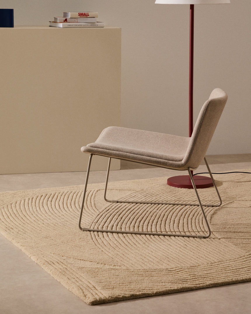 Sessel Zahara beige Stahl mit beigefarbenem Finish FSC 100% - ZEN ZONE Furniture