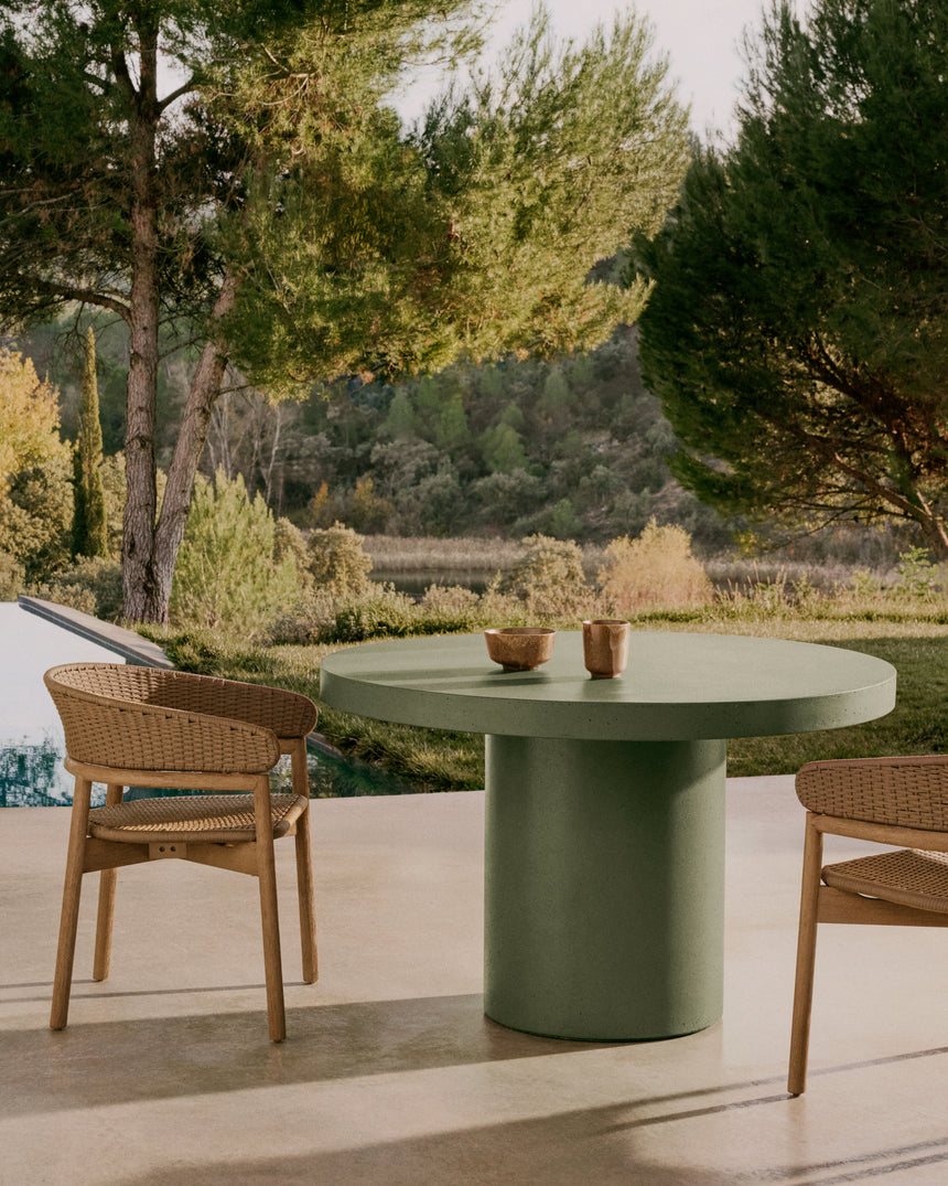 Runder Tisch Aiguablava aus Zement in Grün Ø 120 cm - ZEN ZONE Furniture