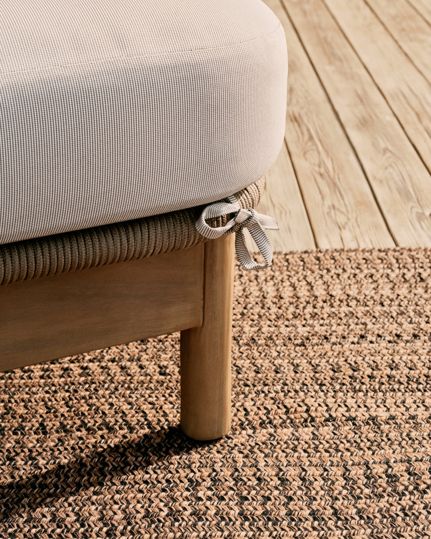 2er-Sonnenliege Catalina aus beigem Seil und massivem Akazienholz FSC 100% - ZEN ZONE Furniture