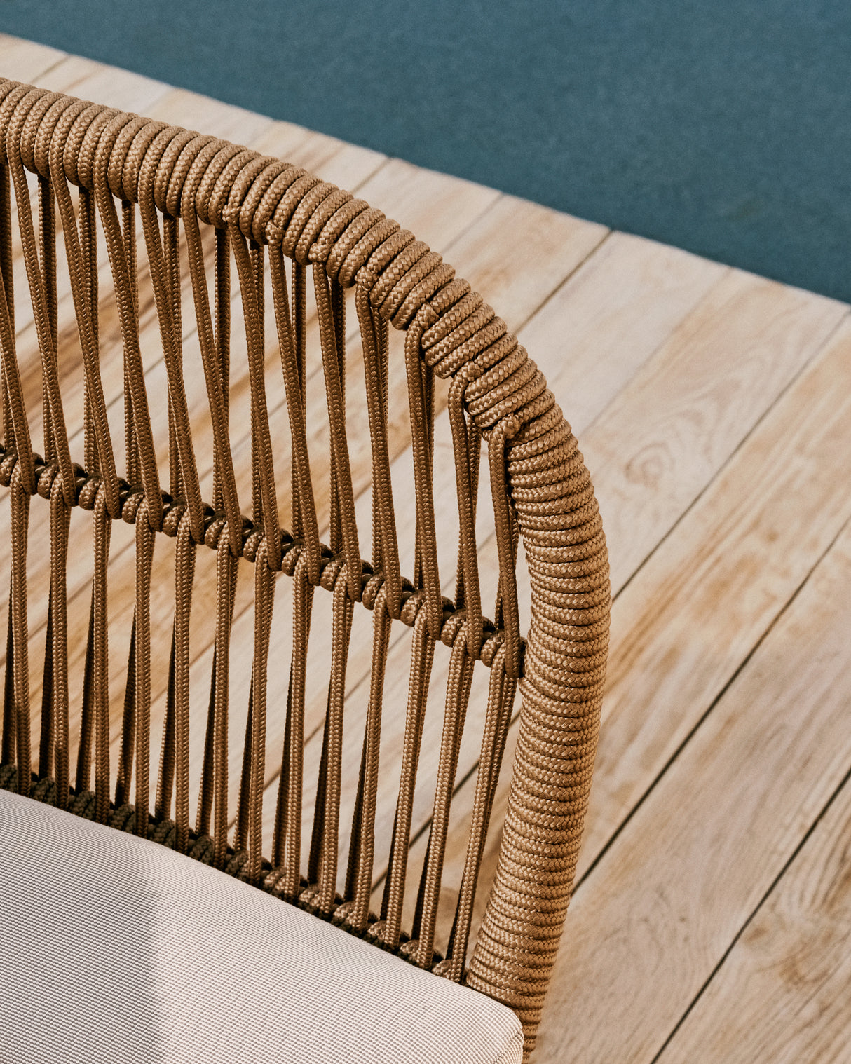 Catalina 3-Sitzer Sofa aus beigem Seil und massivem Akazienholz 170 cm 100% FSC - ZEN ZONE Furniture