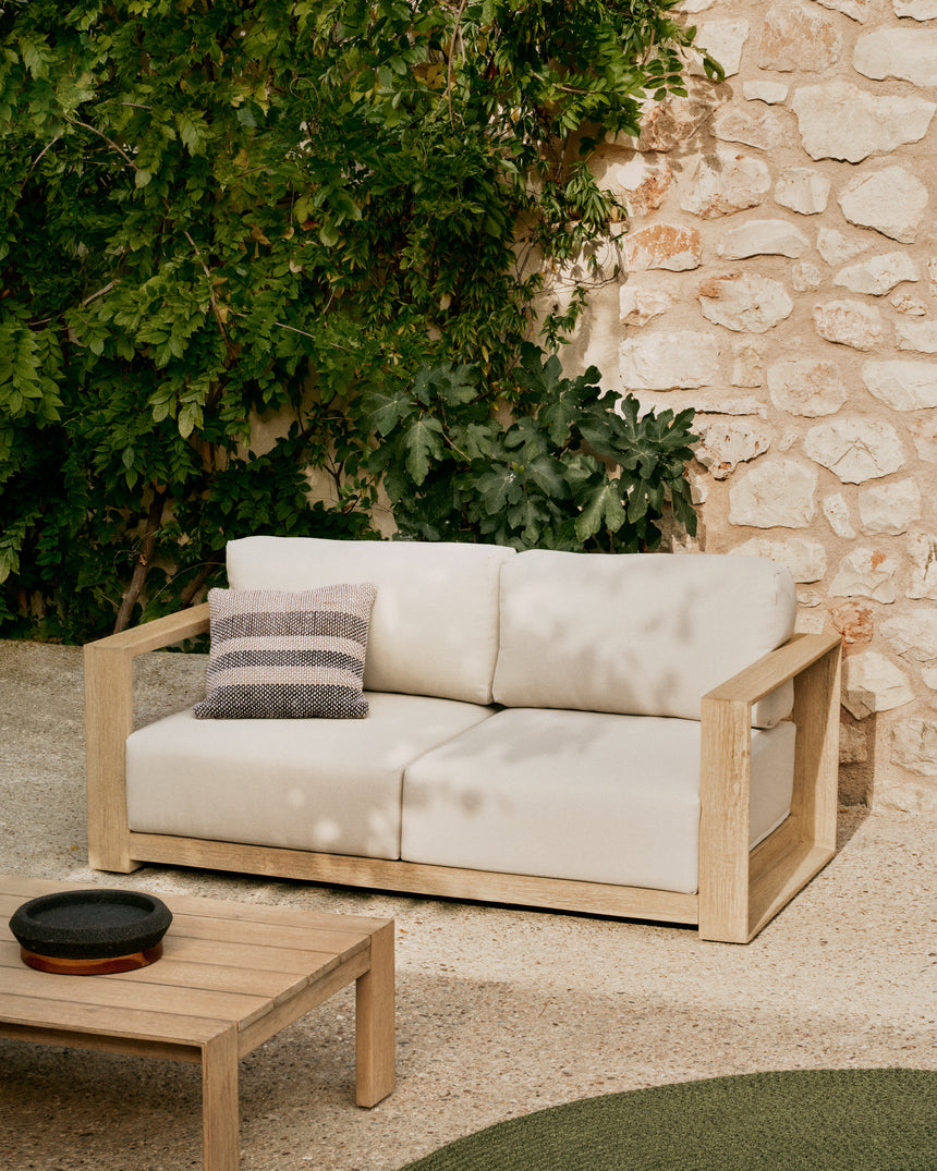 2-Sitzer-Sofa Ambra aus massivem Akazienholz mit hellem Finish 174 cm - ZEN ZONE Furniture