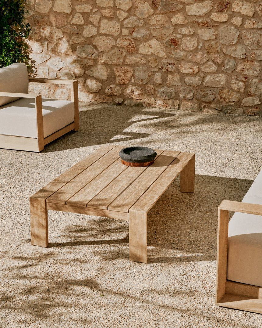 Couchtisch Ambra aus massivem Akazienholz mit hellem Finish 82,5 x 140 cm - ZEN ZONE Furniture