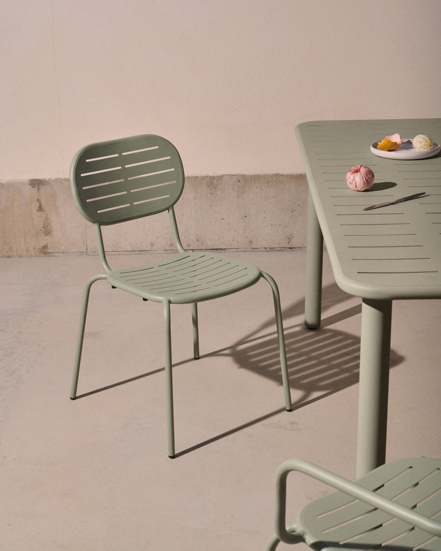 Stapelbarer Outdoor-Stuhl Brai aus verzinktem Stahl in Türkis - ZEN ZONE Furniture