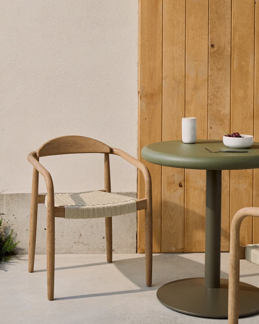 Stapelbarer Stuhl Nina aus massivem Akazienholz und écrufarbenem Seil FSC 100% - ZEN ZONE Furniture