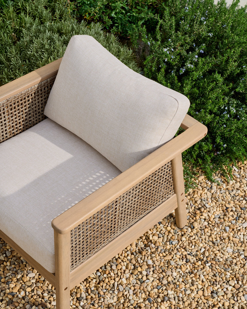 Set Alabe bestehend aus 2-Sitzer-Sofa, 2 Sesseln und Couchtisch aus Akazienholz 100% FSC - ZEN ZONE Furniture