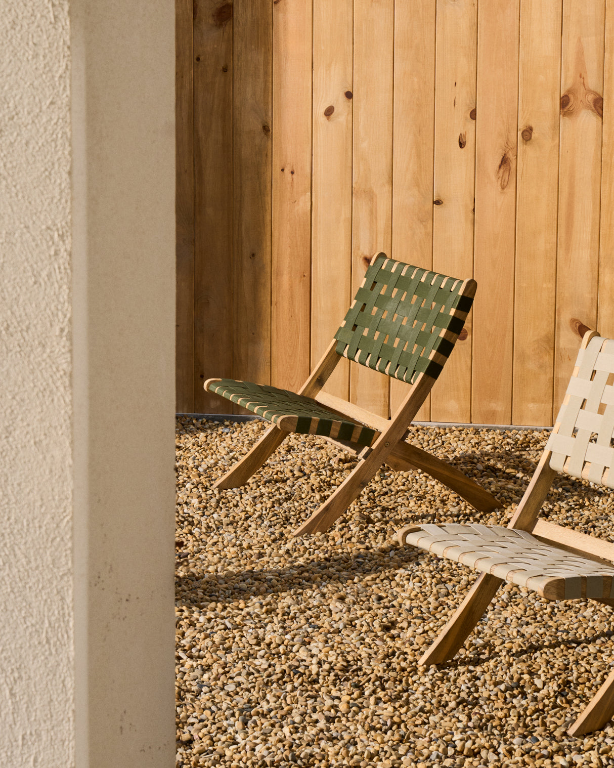 Chabeli Klappsessel massives Akazienholz und grünes Seil FSC 100 % - ZEN ZONE Furniture