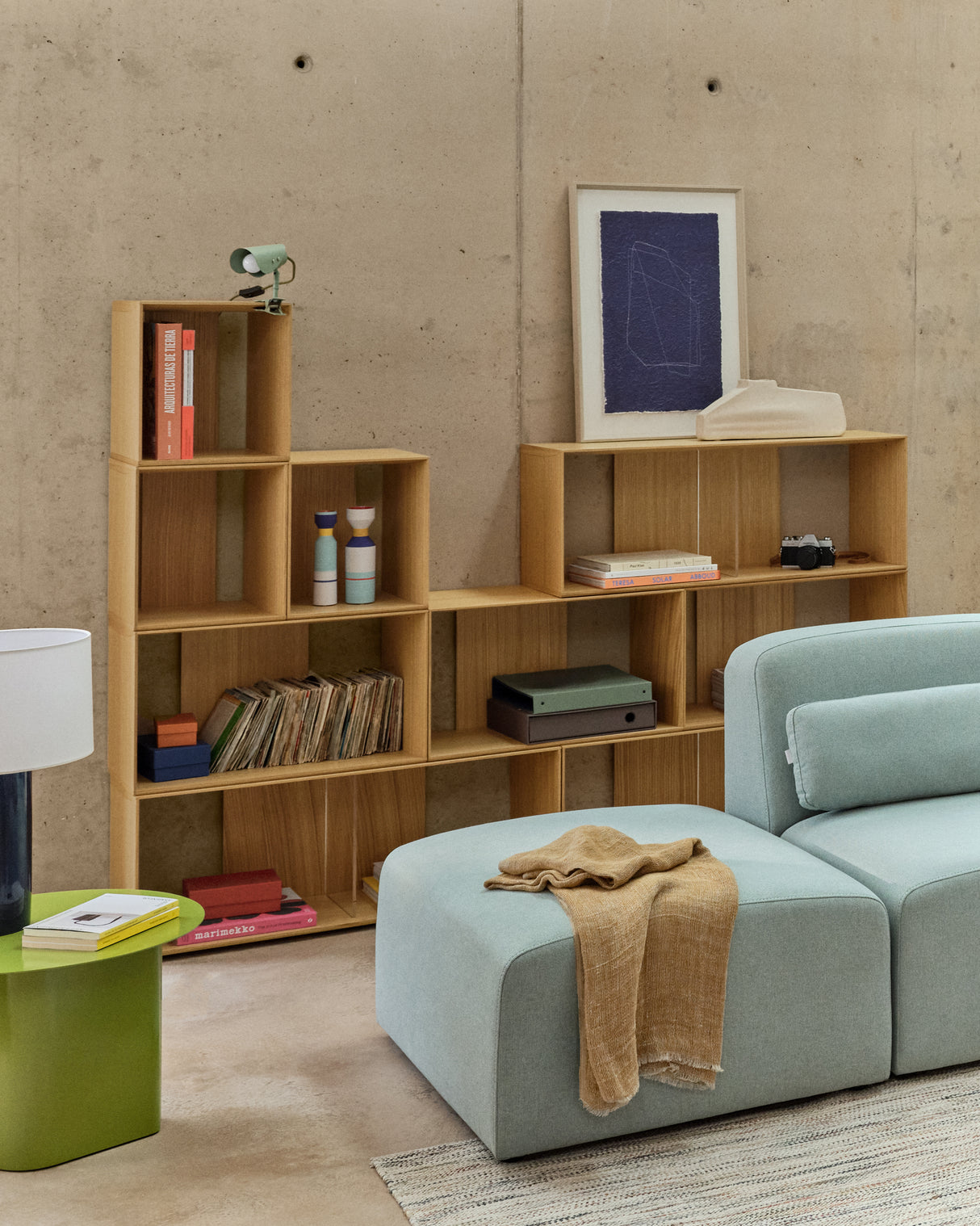 Litto Set aus 9 modularen Regalen aus Eichenfurnier 202 x 114 cm - ZEN ZONE Furniture