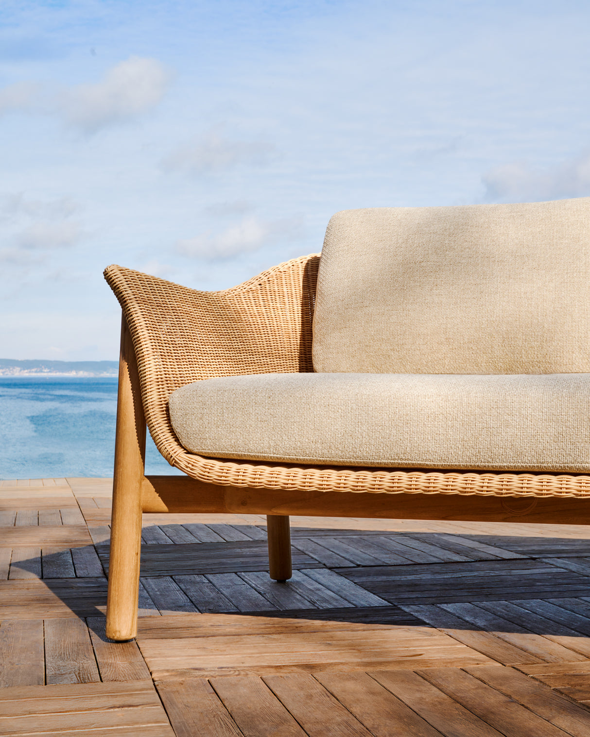 2-Sitzer-Sofa Galea aus massivem Teakholz und synthetischem Rattan 170,5 cm FSC 100% FSC - ZEN ZONE Furniture