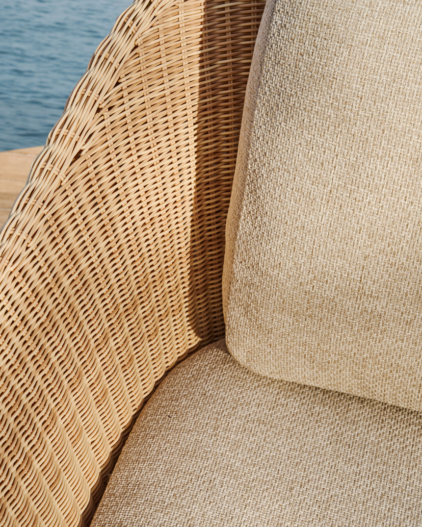 3-Sitzer-Sofa Galea aus massivem Teakholz und synthetischem Rattan 223 cm FSC 100% FSC - ZEN ZONE Furniture