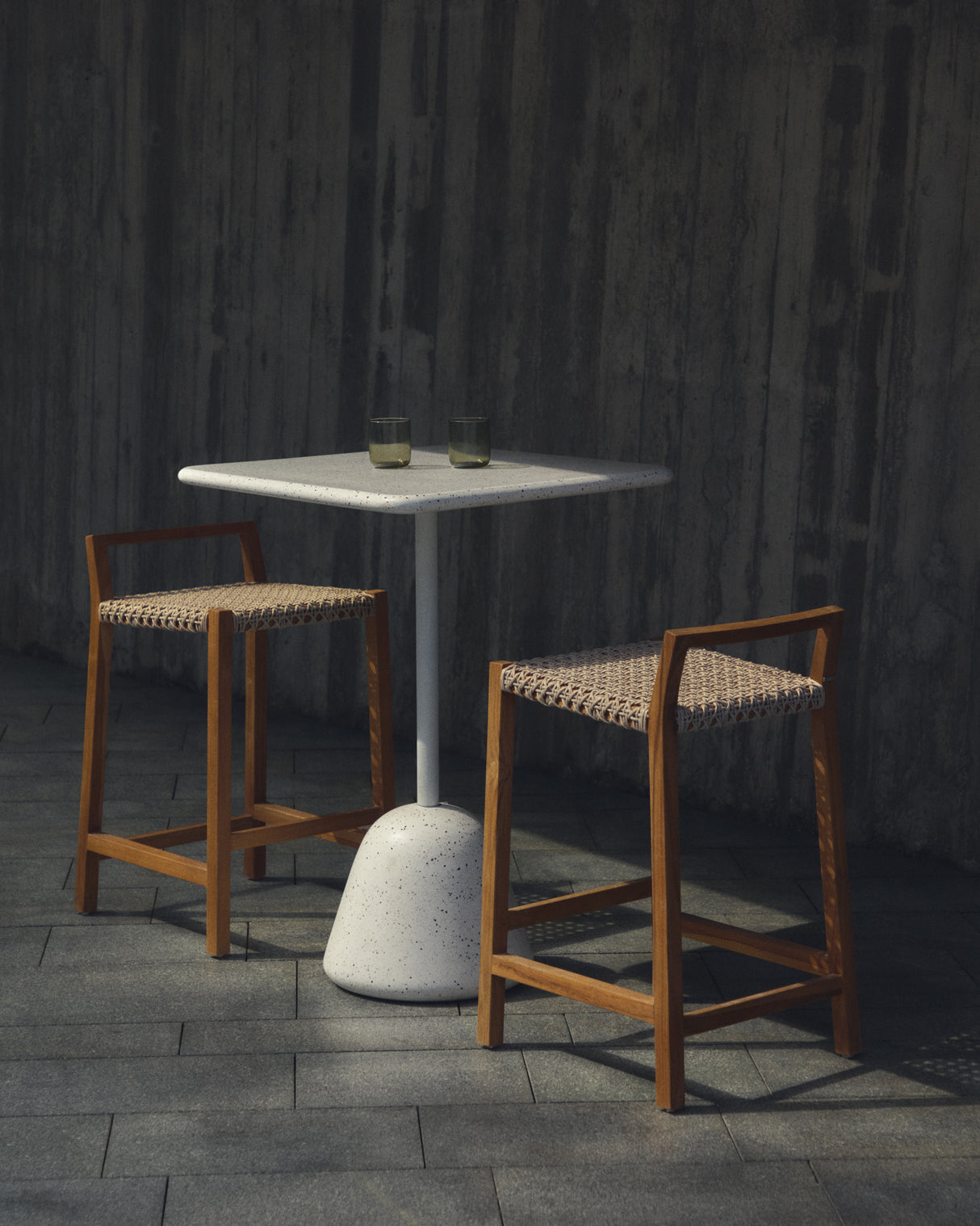 Giverola Hocker aus massivem Teakholz 80 cm - ZEN ZONE Furniture