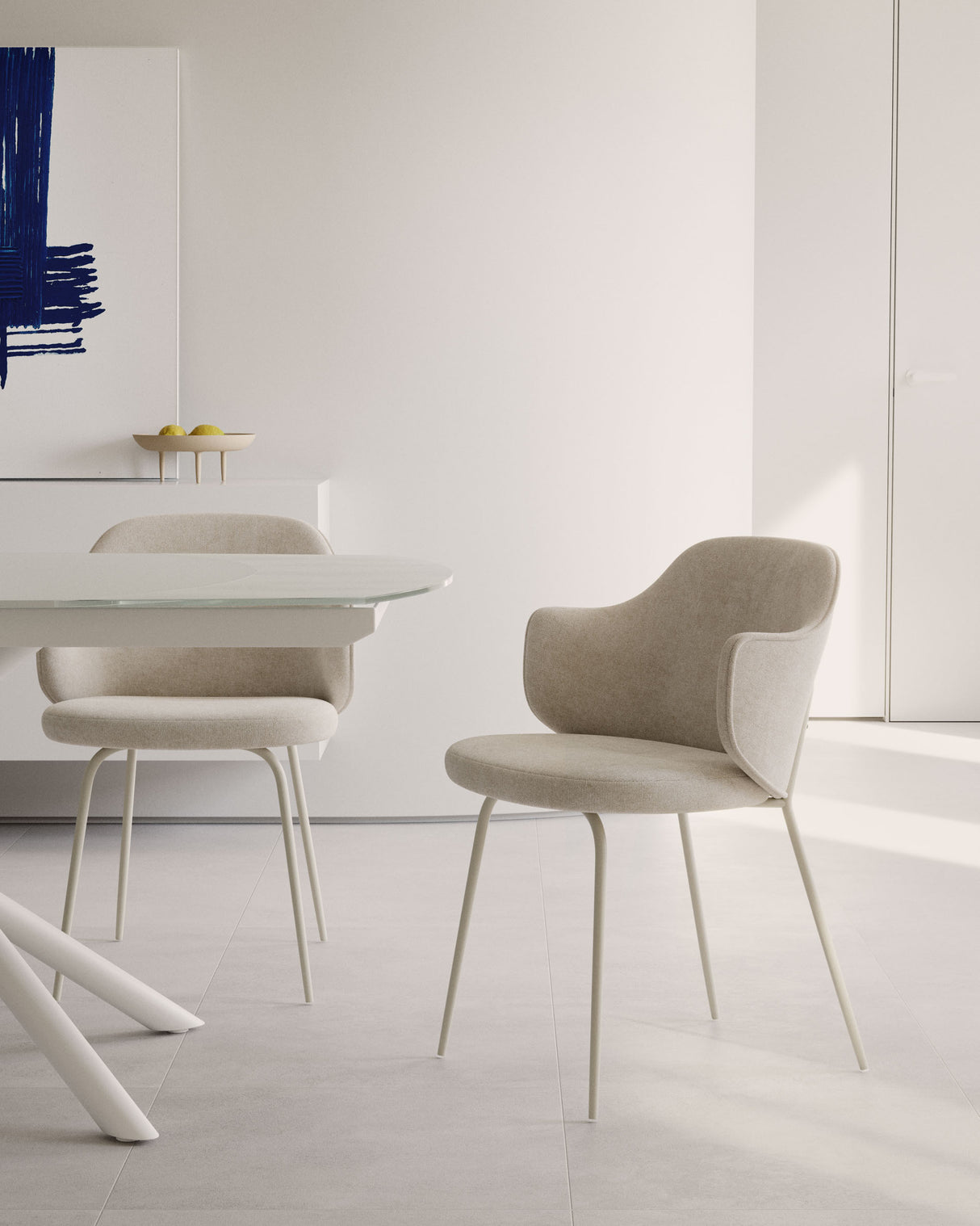 Yunia Stuhl Beige-Finish - ZEN ZONE Furniture