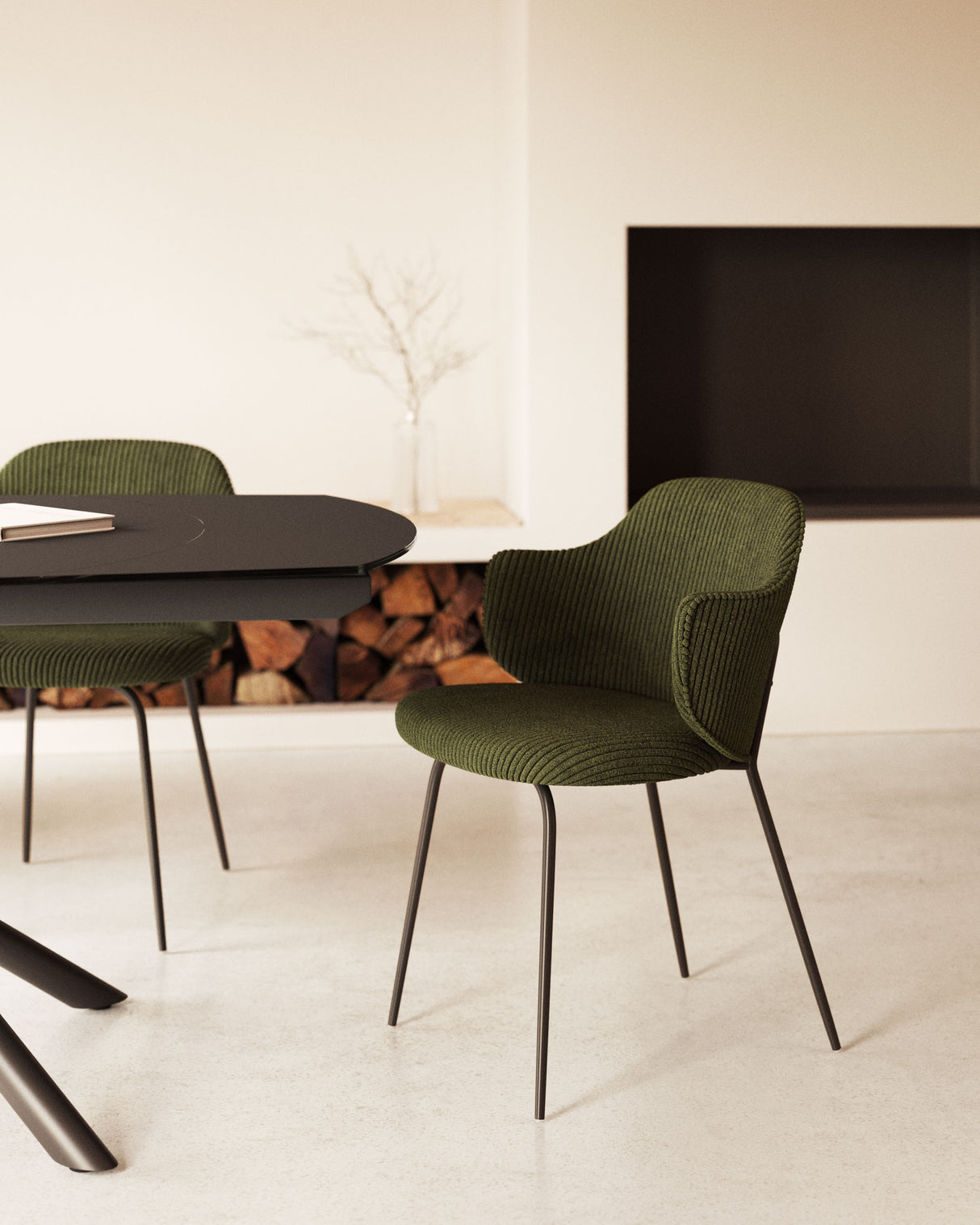 Yunia Stuhl Green-Cord - ZEN ZONE Furniture