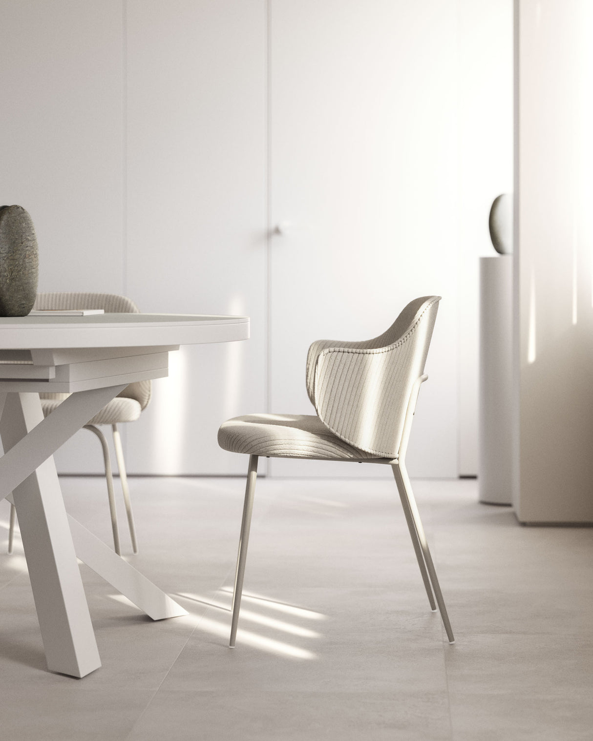 Yunia Stuhl Beige-Cord - ZEN ZONE Furniture
