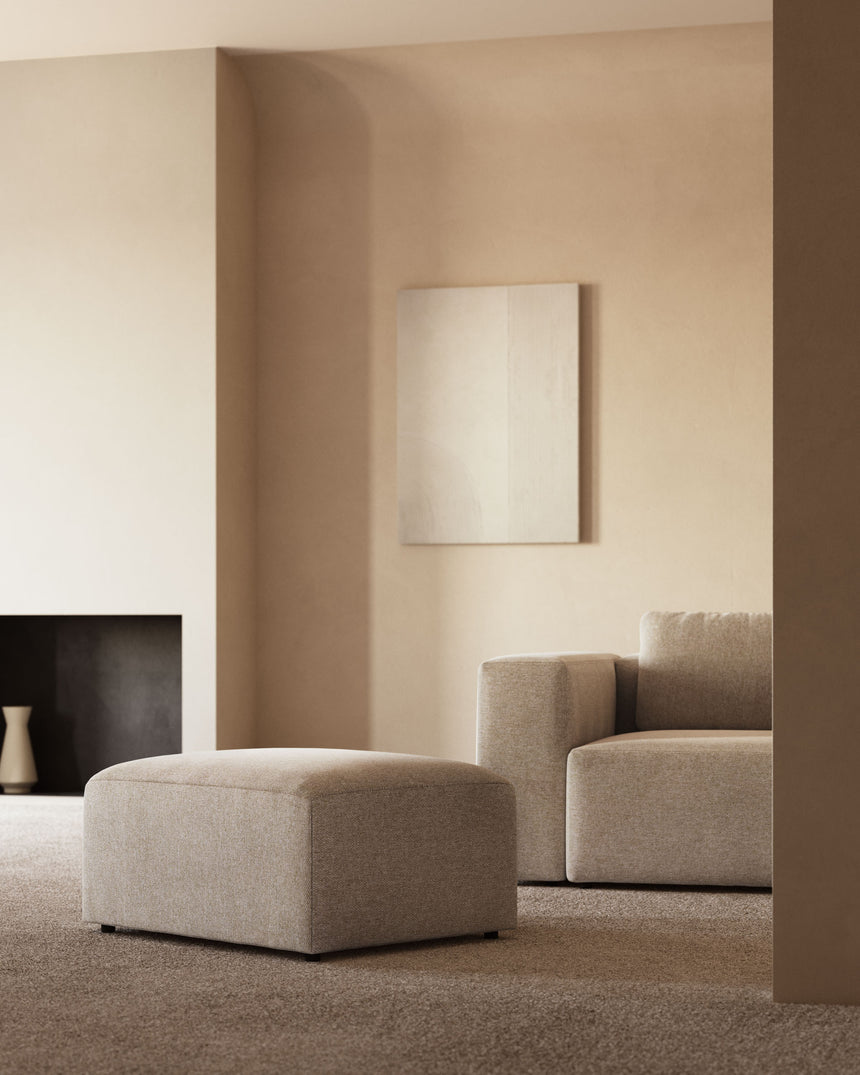 Blok Pouf beige 90 x 70 cm - ZEN ZONE Furniture