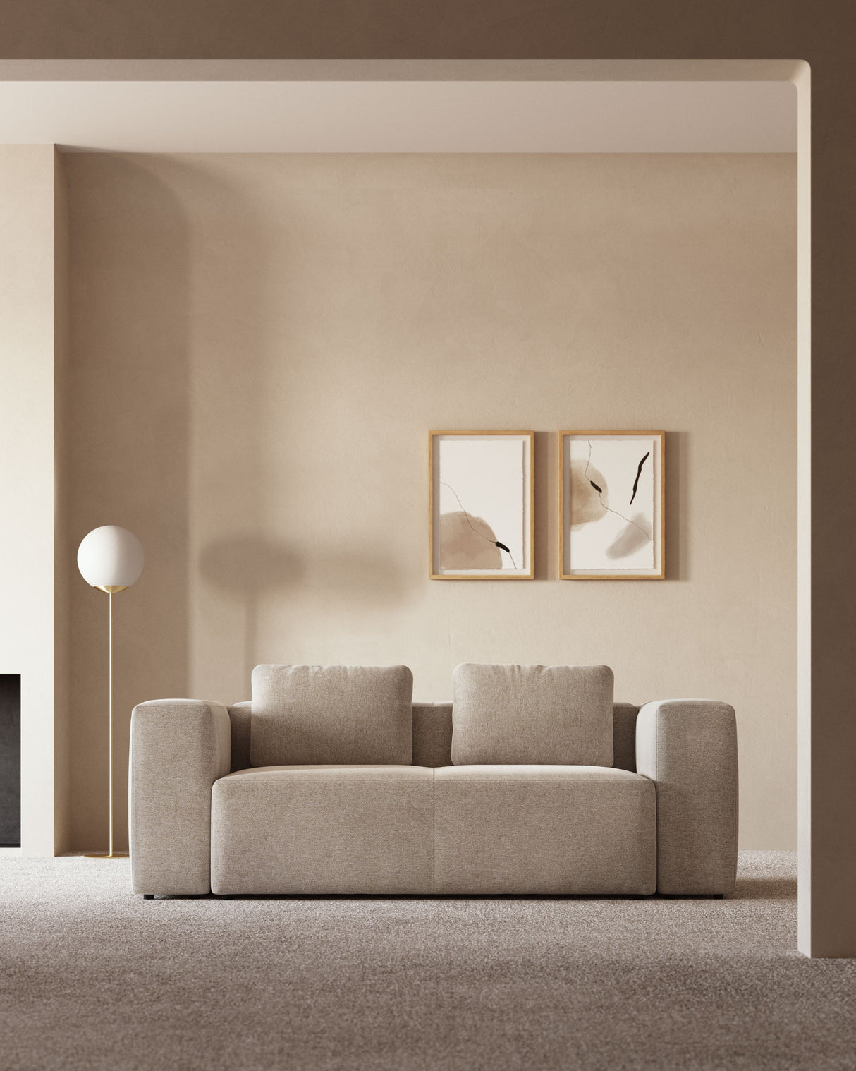 Blok 2-Sitzer Sofa beige 210 cm - ZEN ZONE Furniture