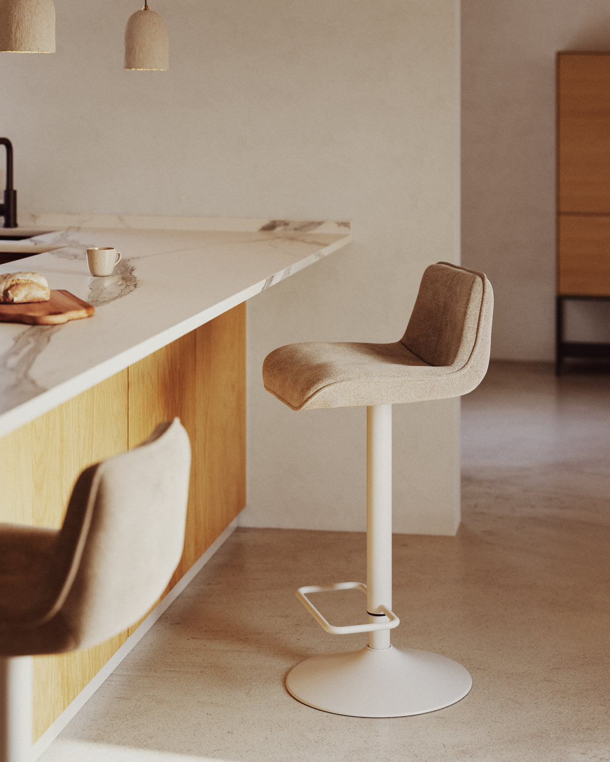 Zenda Hocker Beige - ZEN ZONE Furniture