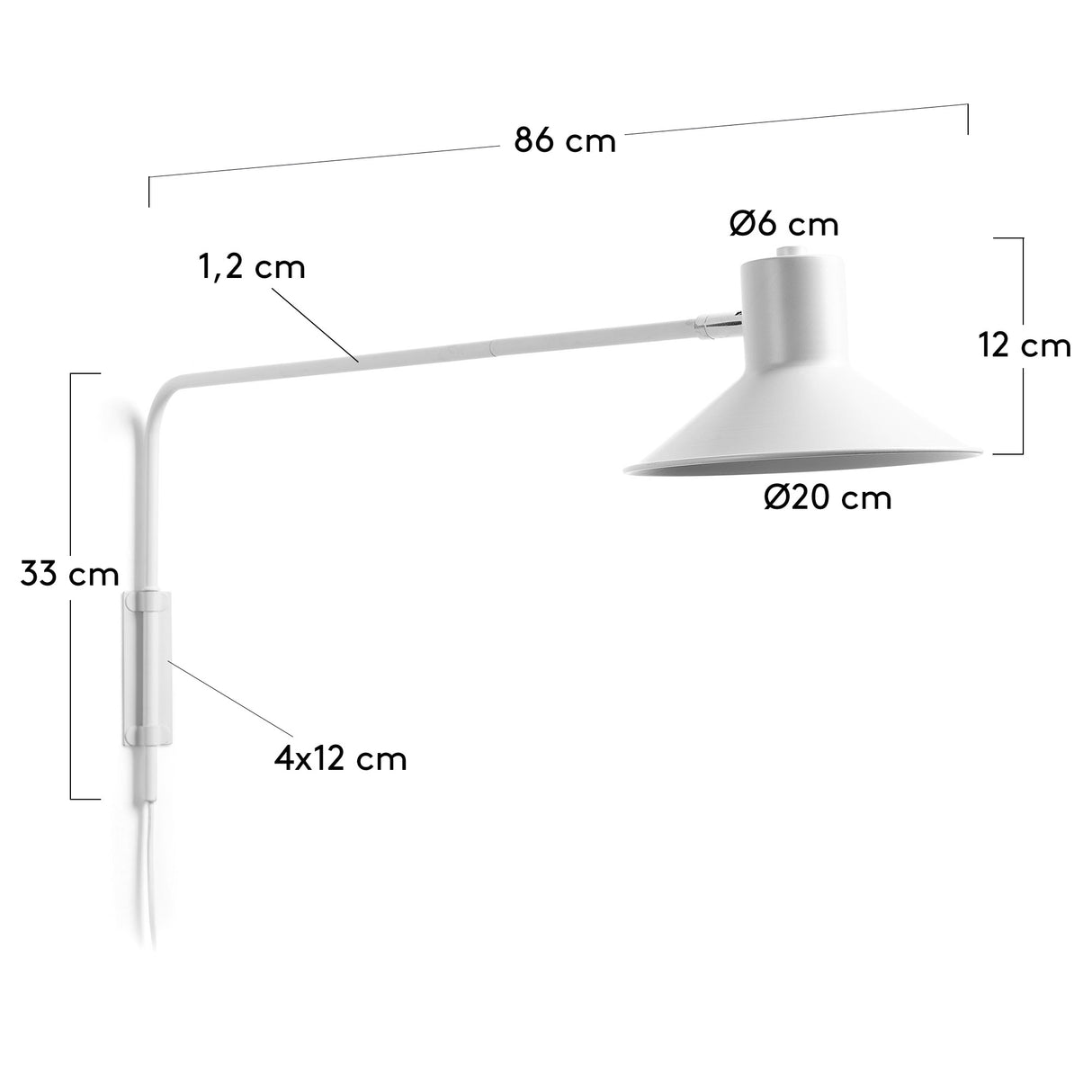 Aria Wandleuchte aus Stahl mit weißem Finish. - ZEN ZONE Furniture