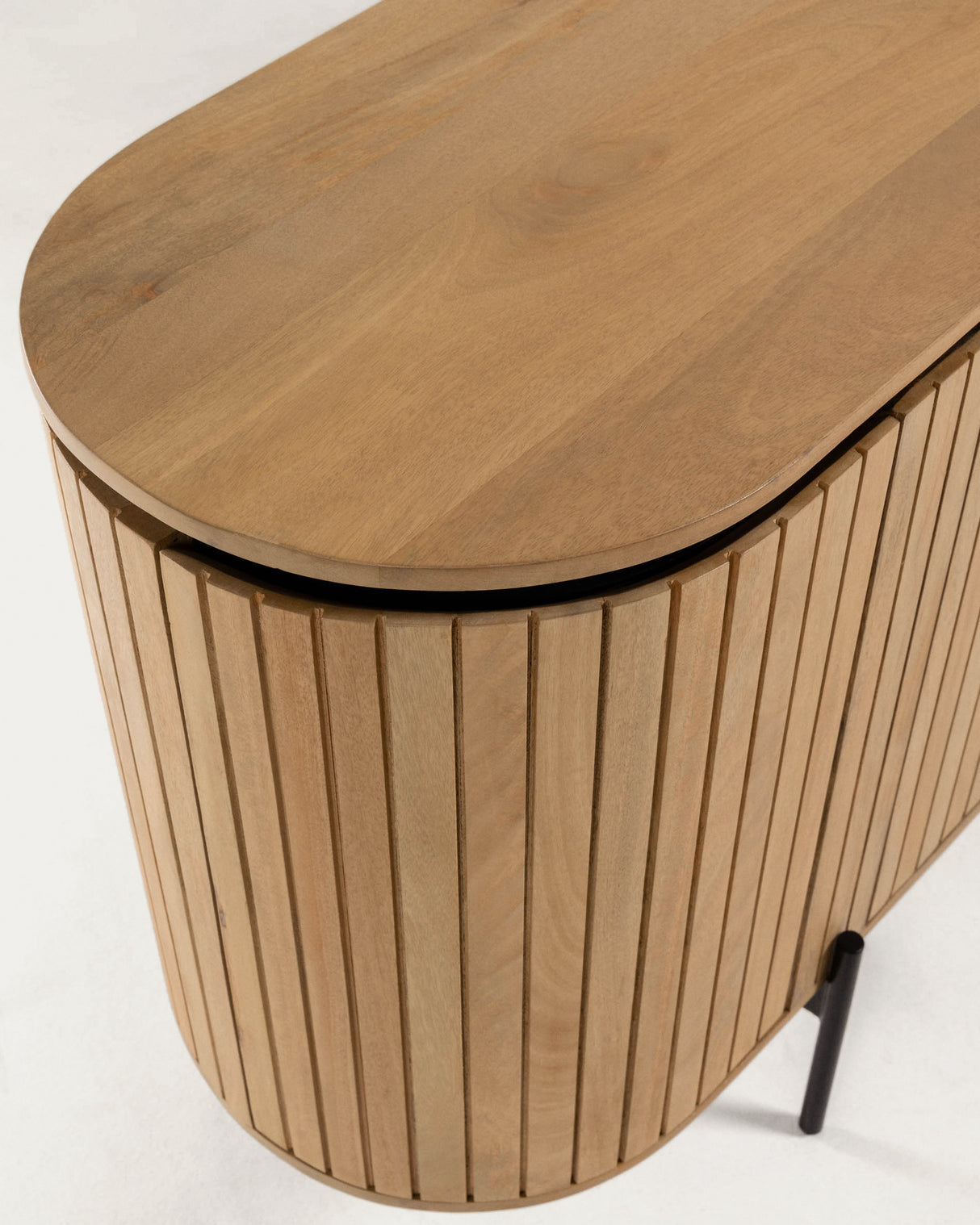 Licia Sideboard mit 4 Türen aus massivem Mangoholz und Metall in Schwarz 170 x 80 cm - ZEN ZONE Furniture